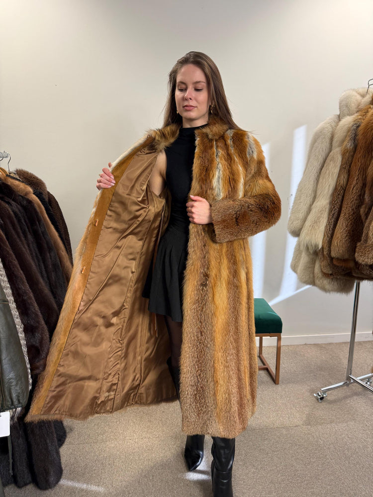 Long Red Fox Coat, Small Size, Soft Fox Fur Coat, Red Fox Coat, Fox Fur Real, Thick Fur, Women's Fur Coat, Vintage Fur Coat, Fur Coats Women