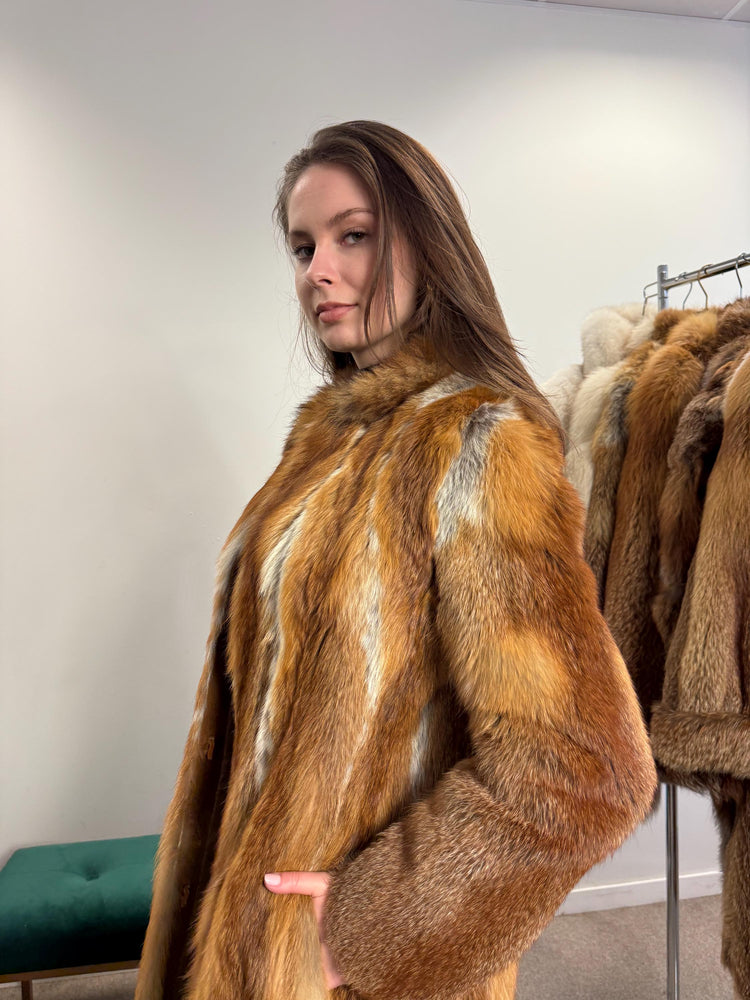 Long Red Fox Coat, Small Size, Soft Fox Fur Coat, Red Fox Coat, Fox Fur Real, Thick Fur, Women's Fur Coat, Vintage Fur Coat, Fur Coats Women