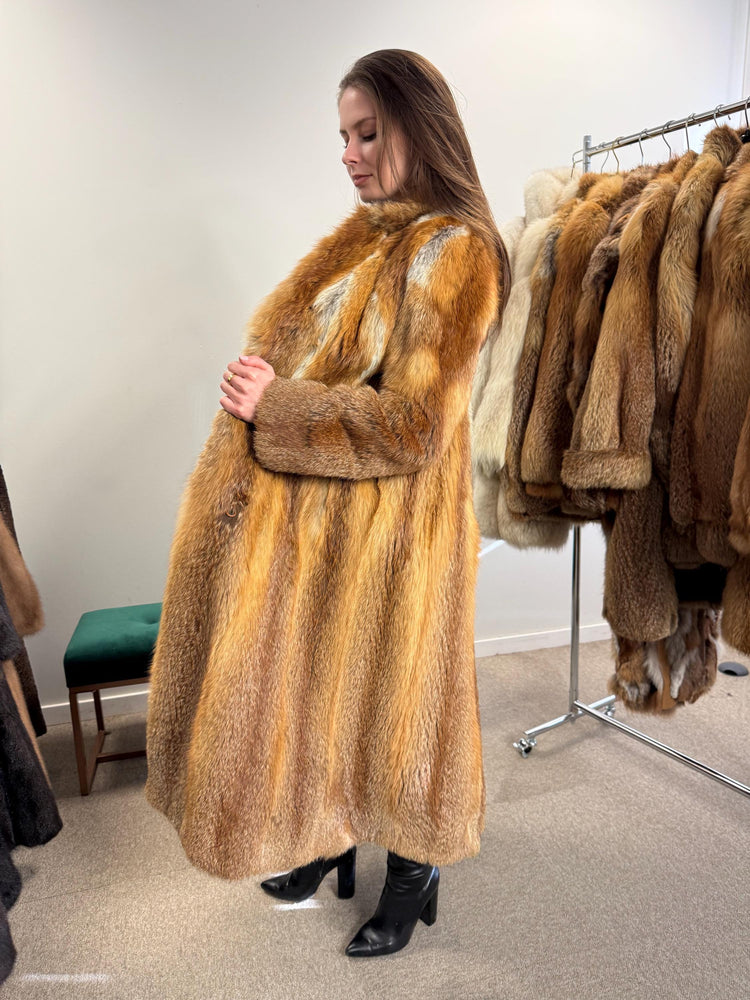 Long Red Fox Coat, Small Size, Soft Fox Fur Coat, Red Fox Coat, Fox Fur Real, Thick Fur, Women's Fur Coat, Vintage Fur Coat, Fur Coats Women