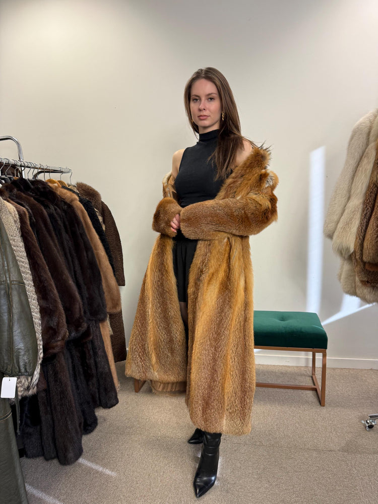 Long Red Fox Coat, Small Size, Soft Fox Fur Coat, Red Fox Coat, Fox Fur Real, Thick Fur, Women's Fur Coat, Vintage Fur Coat, Fur Coats Women