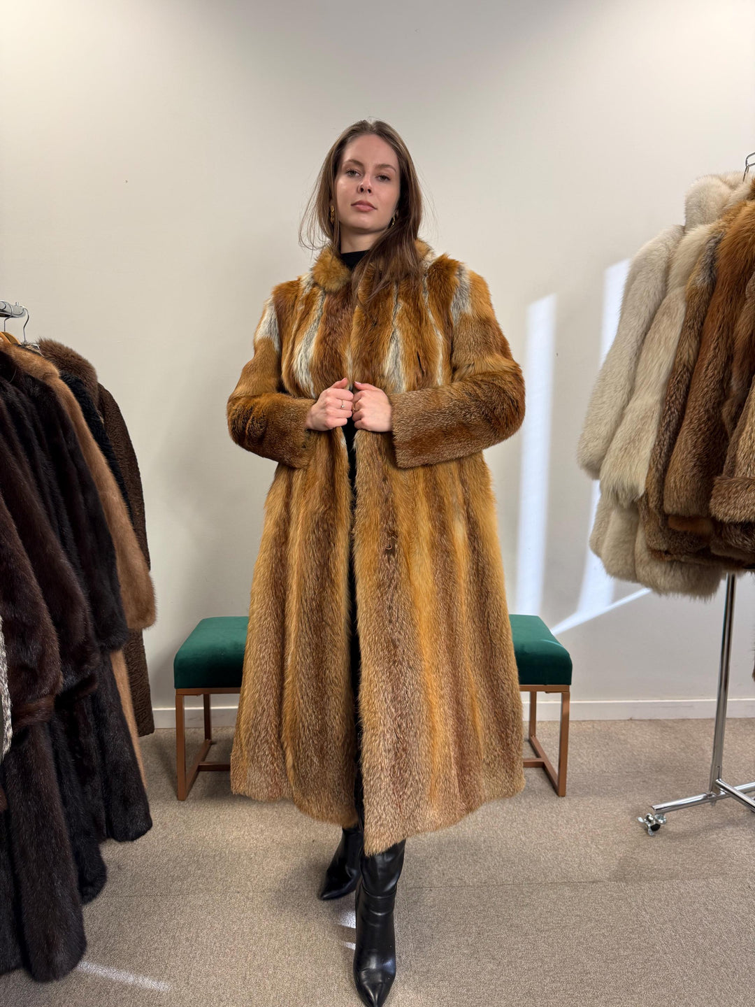 Long Red Fox Coat, Small Size, Soft Fox Fur Coat, Red Fox Coat, Fox Fur Real, Thick Fur, Women's Fur Coat, Vintage Fur Coat, Fur Coats Women