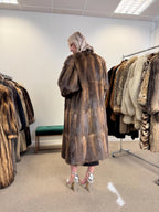 Long Bisam Fur Coat, Large Size, Bisam Fur Coat, Real Fur Coat, Bisam Fur, Vintage Fur Coat, Women's Coat, Thick Fur Coat, Brown Bisam Coat