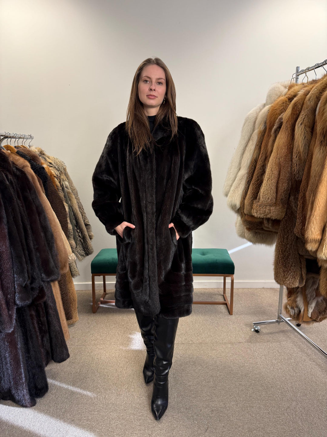 Black Mink Fur Coat, XL Size, Mink Coat, Real Fur Coat, Fur Coats, Mink Coat, Black Mink, Black Mink Coat, Womens Fur Coat, Luxury Mink Coat