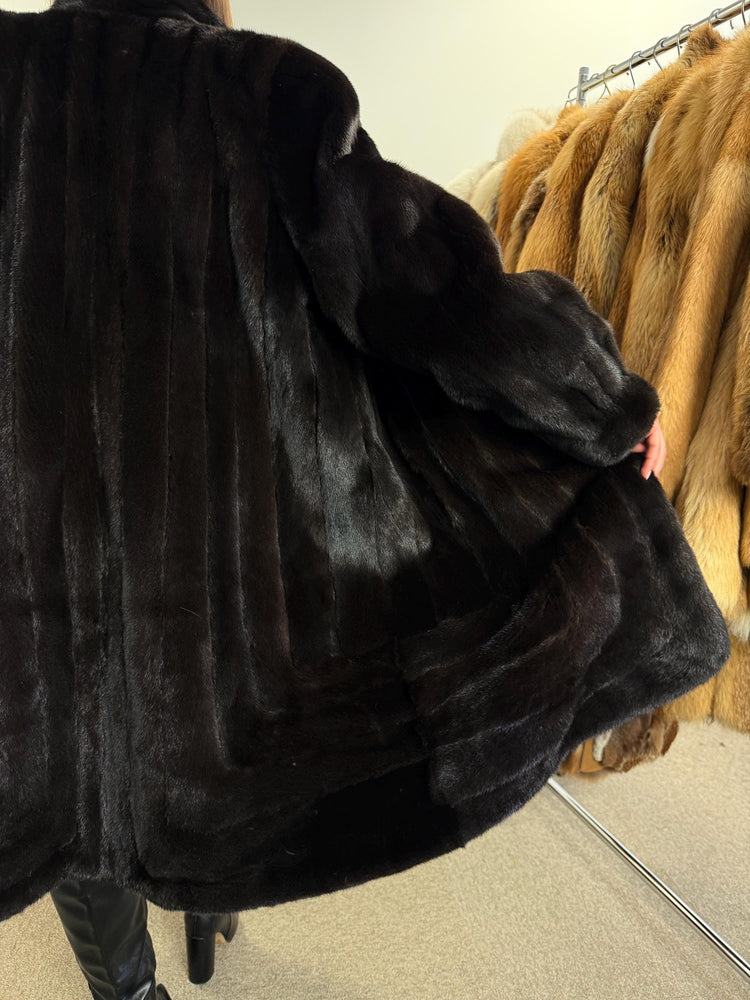 Black Mink Fur Coat, XL Size, Mink Coat, Real Fur Coat, Fur Coats, Mink Coat, Black Mink, Black Mink Coat, Womens Fur Coat, Luxury Mink Coat
