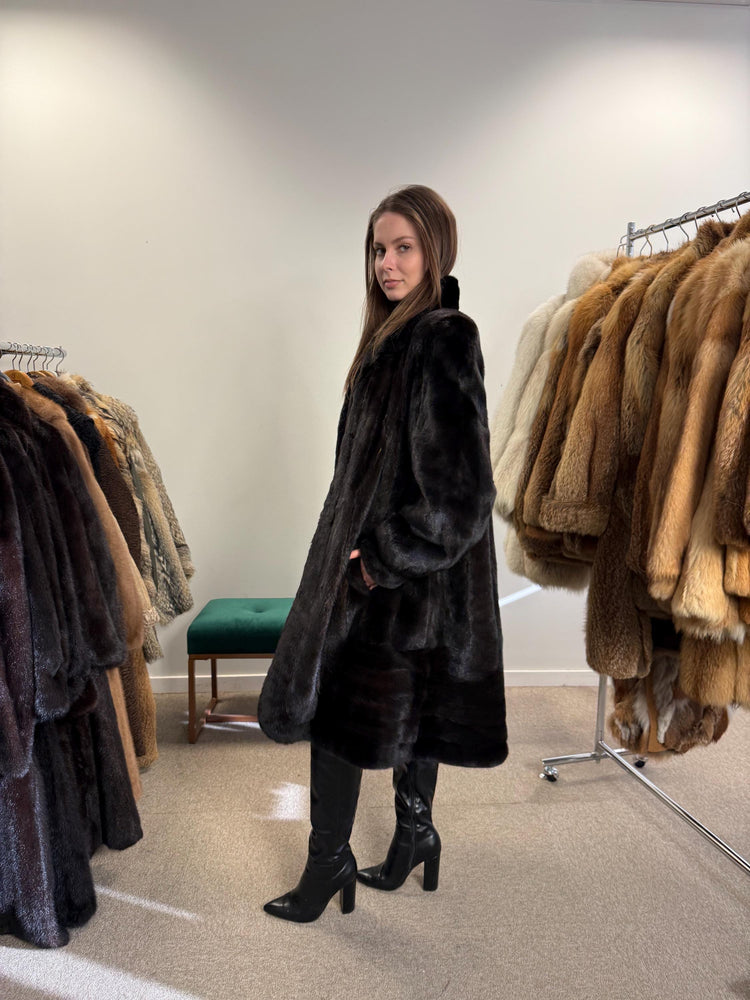 Black Mink Fur Coat, XL Size, Mink Coat, Real Fur Coat, Fur Coats, Mink Coat, Black Mink, Black Mink Coat, Womens Fur Coat, Luxury Mink Coat