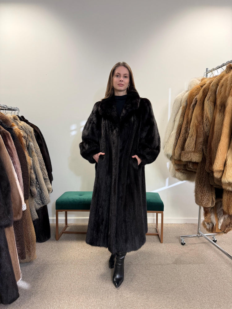 Luxury Black Mink Coat, Full Length Mink Coat, XXL Size, Black Mink Coat, Soft Mink Coat, Black Mink, Black Fur Coat, Long Fur Coat
