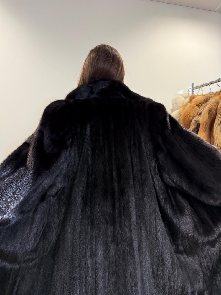 Luxury Black Mink Coat, Full Length Mink Coat, XXL Size, Black Mink Coat, Soft Mink Coat, Black Mink, Black Fur Coat, Long Fur Coat