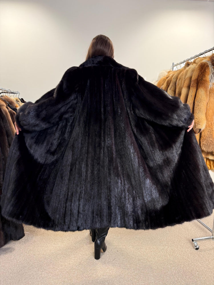 Luxury Black Mink Coat, Full Length Mink Coat, XXL Size, Black Mink Coat, Soft Mink Coat, Black Mink, Black Fur Coat, Long Fur Coat