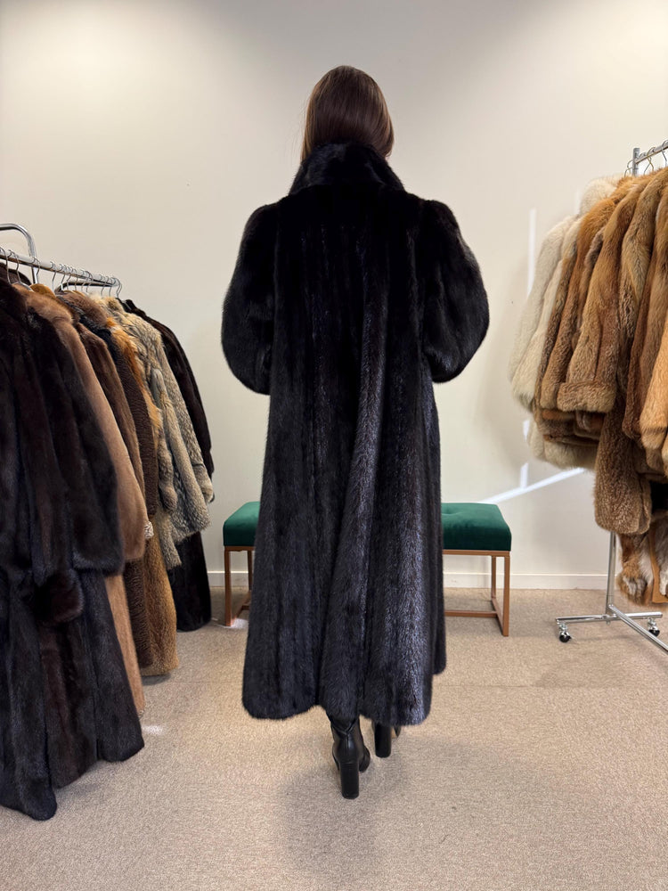 Luxury Black Mink Coat, Full Length Mink Coat, XXL Size, Black Mink Coat, Soft Mink Coat, Black Mink, Black Fur Coat, Long Fur Coat