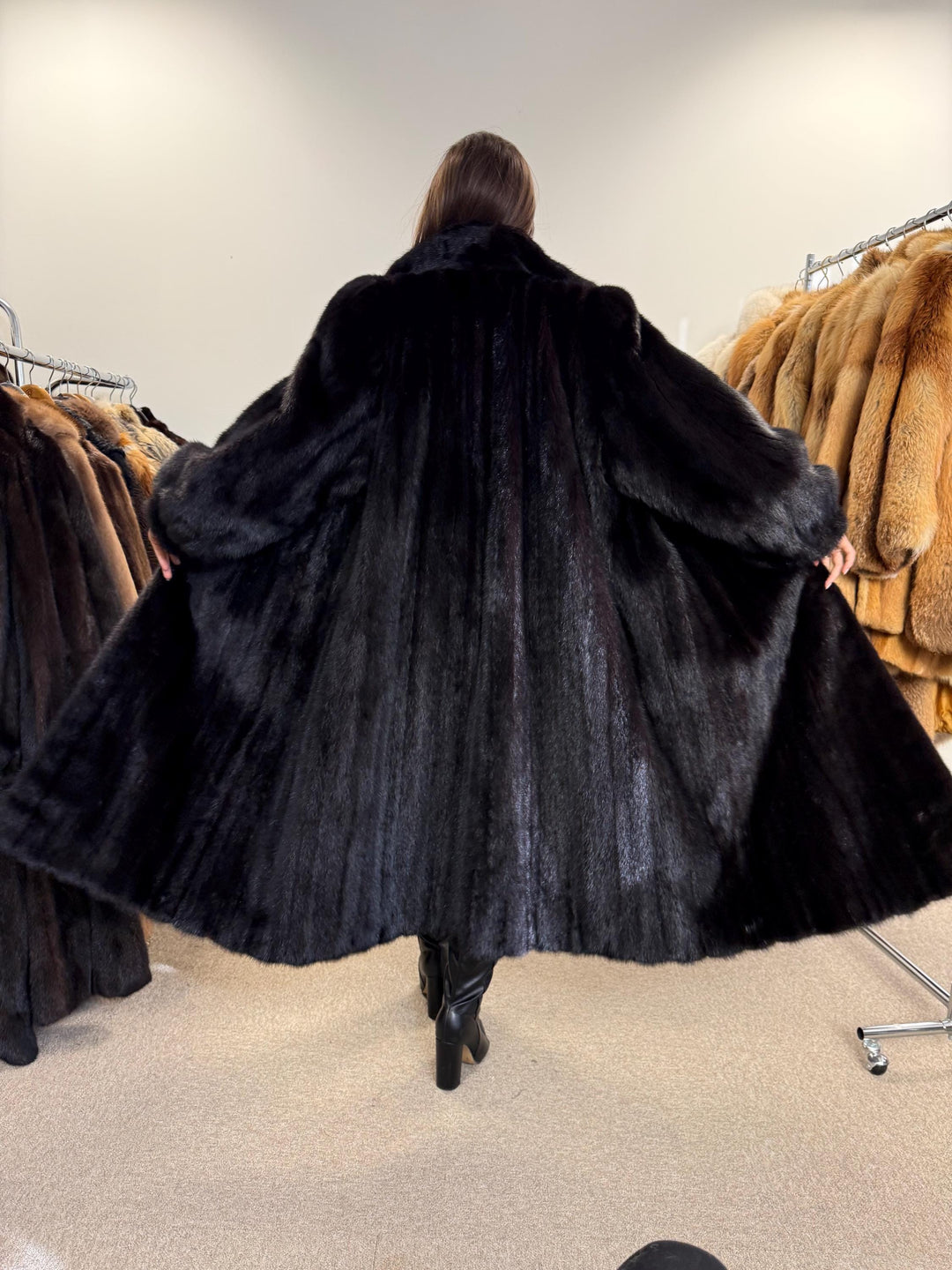 Luxury Black Mink Coat, Full Length Mink Coat, XXL Size, Black Mink Coat, Soft Mink Coat, Black Mink, Black Fur Coat, Long Fur Coat