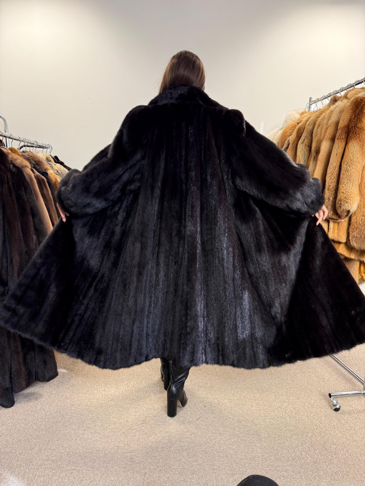 Luxury Black Mink Coat, Full Length Mink Coat, XXL Size, Black Mink Coat, Soft Mink Coat, Black Mink, Black Fur Coat, Long Fur Coat