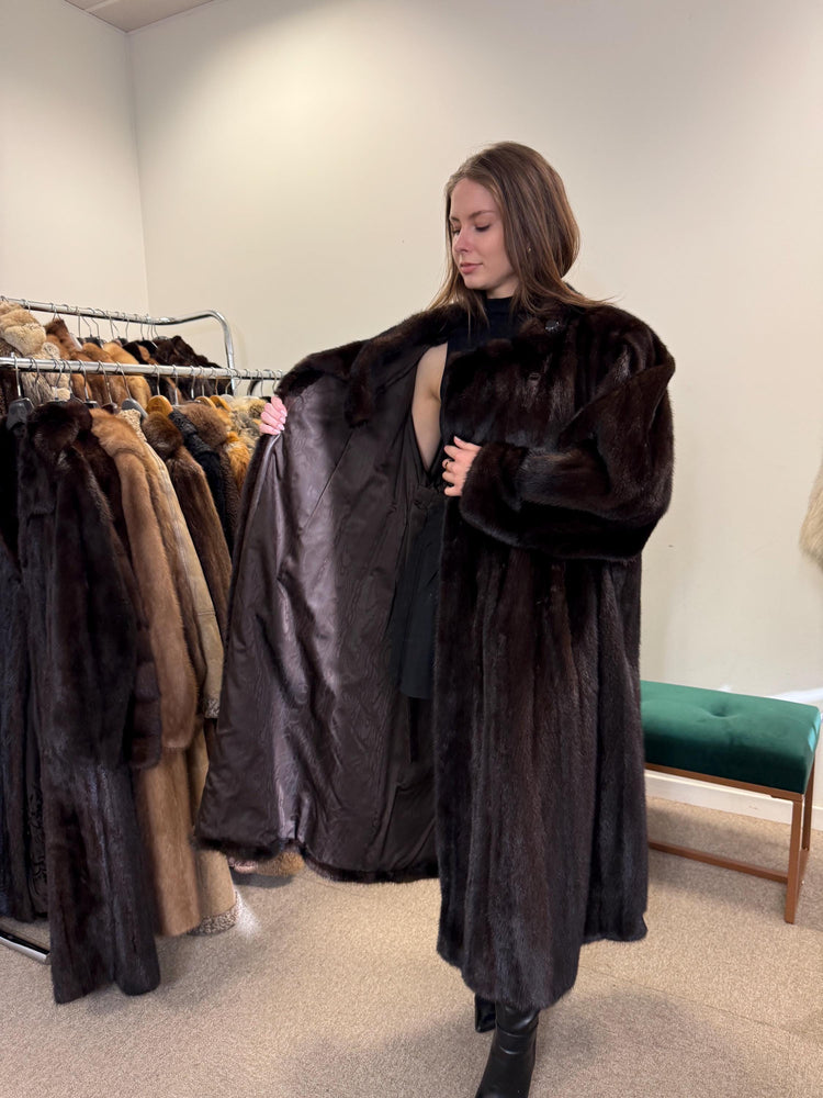 Oversized Dark Brown Mink Coat, 4XL Size, Special Design, Vintage Luxurious Style, Premium Quality Fur, Real Mink Fur, Soft & Thick Fur Coat