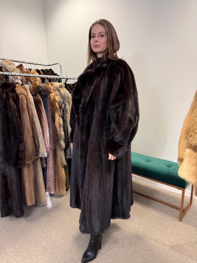 Oversized Dark Brown Mink Coat, 4XL Size, Special Design, Vintage Luxurious Style, Premium Quality Fur, Real Mink Fur, Soft & Thick Fur Coat