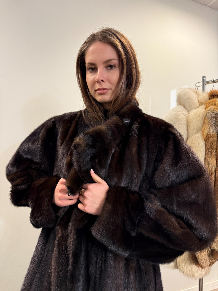 Oversized Dark Brown Mink Coat, 4XL Size, Special Design, Vintage Luxurious Style, Premium Quality Fur, Real Mink Fur, Soft & Thick Fur Coat