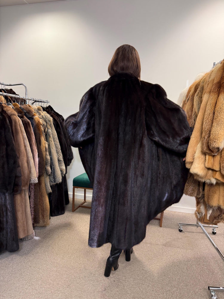 Oversized Dark Brown Mink Coat, 4XL Size, Special Design, Vintage Luxurious Style, Premium Quality Fur, Real Mink Fur, Soft & Thick Fur Coat