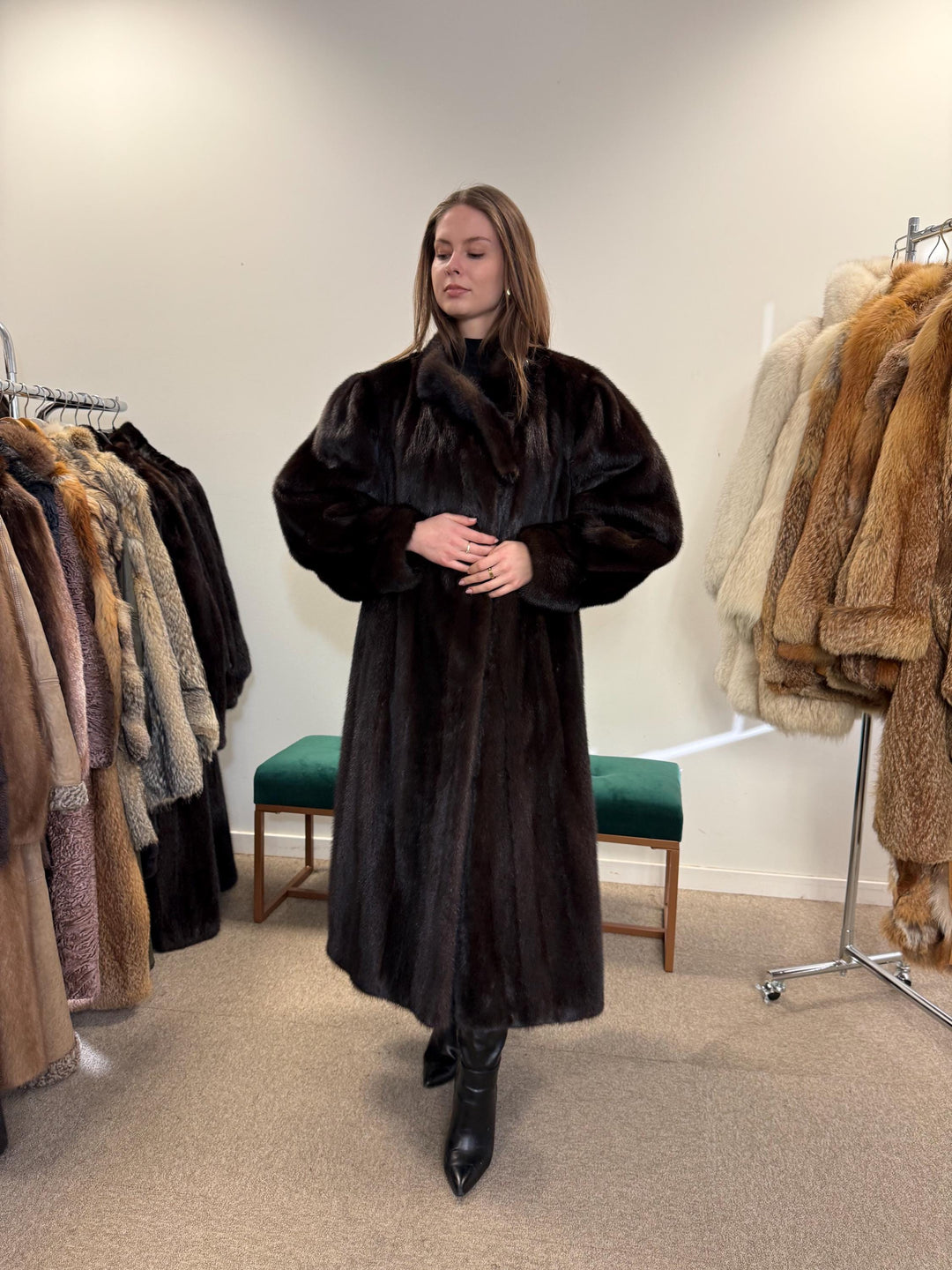 Oversized Dark Brown Mink Coat, 4XL Size, Special Design, Vintage Luxurious Style, Premium Quality Fur, Real Mink Fur, Soft & Thick Fur Coat