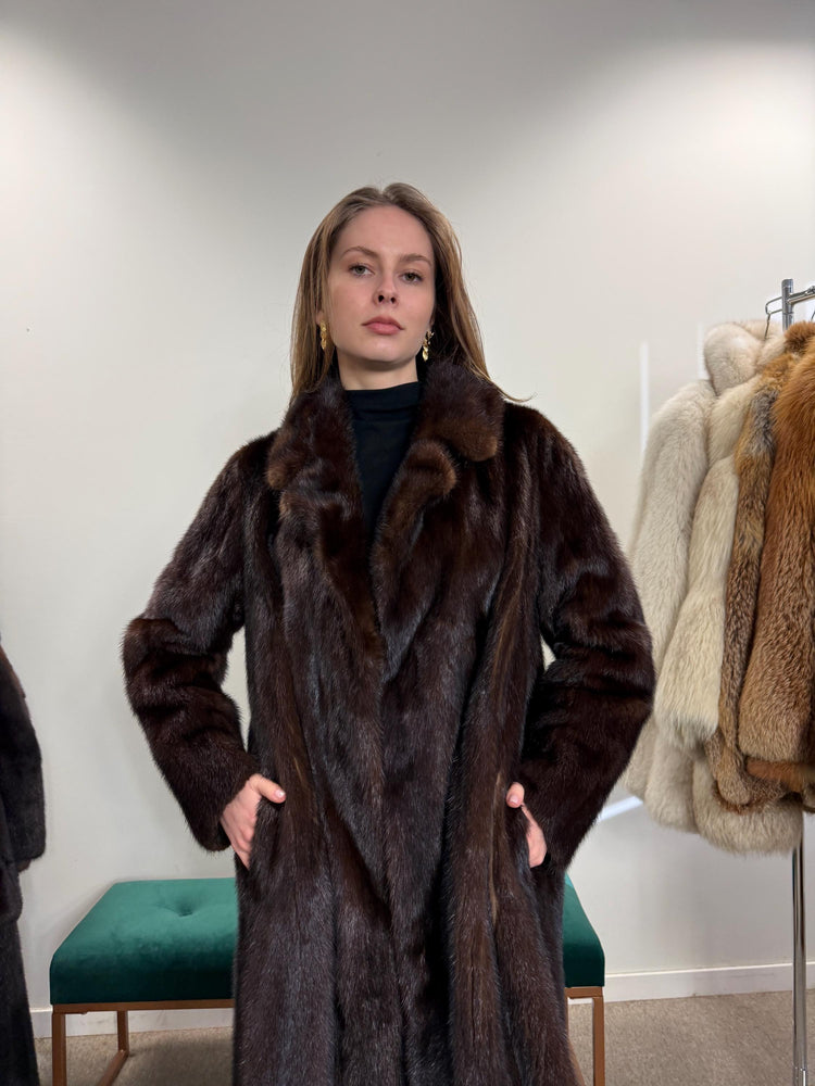 Brown Mink Coat, Medium Size, Women's Fur Coat, Vintage Fur Coat, Real Fur Coat, Mink Coat, Thick Mink Fur, Long Mink Coat, Fur Coat Mink