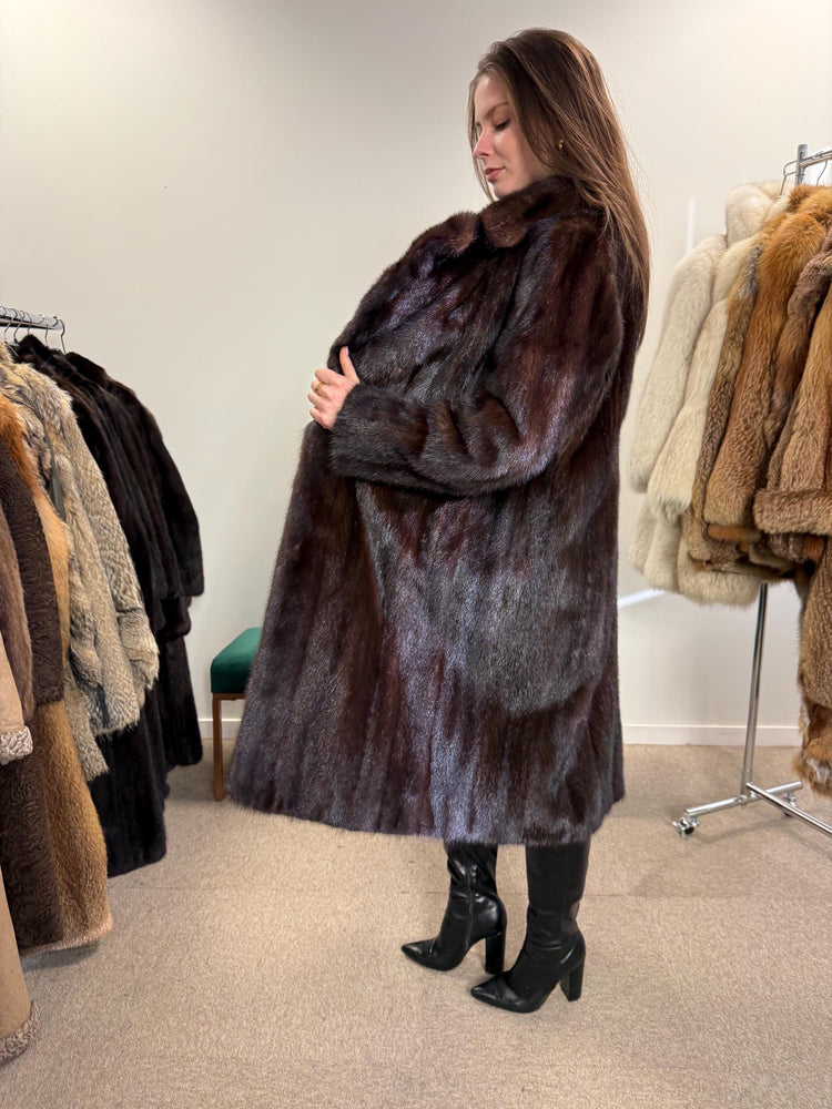 Brown Mink Coat, Medium Size, Women's Fur Coat, Vintage Fur Coat, Real Fur Coat, Mink Coat, Thick Mink Fur, Long Mink Coat, Fur Coat Mink