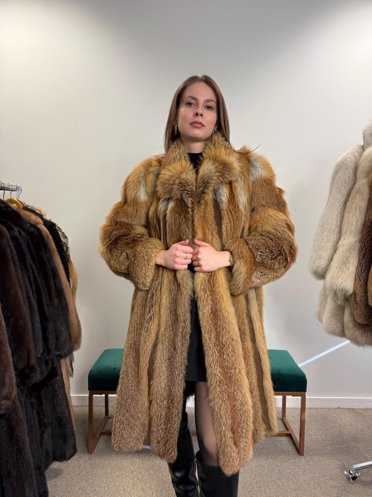 Vintage Red Fox Fur Jacket, Luxuriously Soft, Warm, Large Size