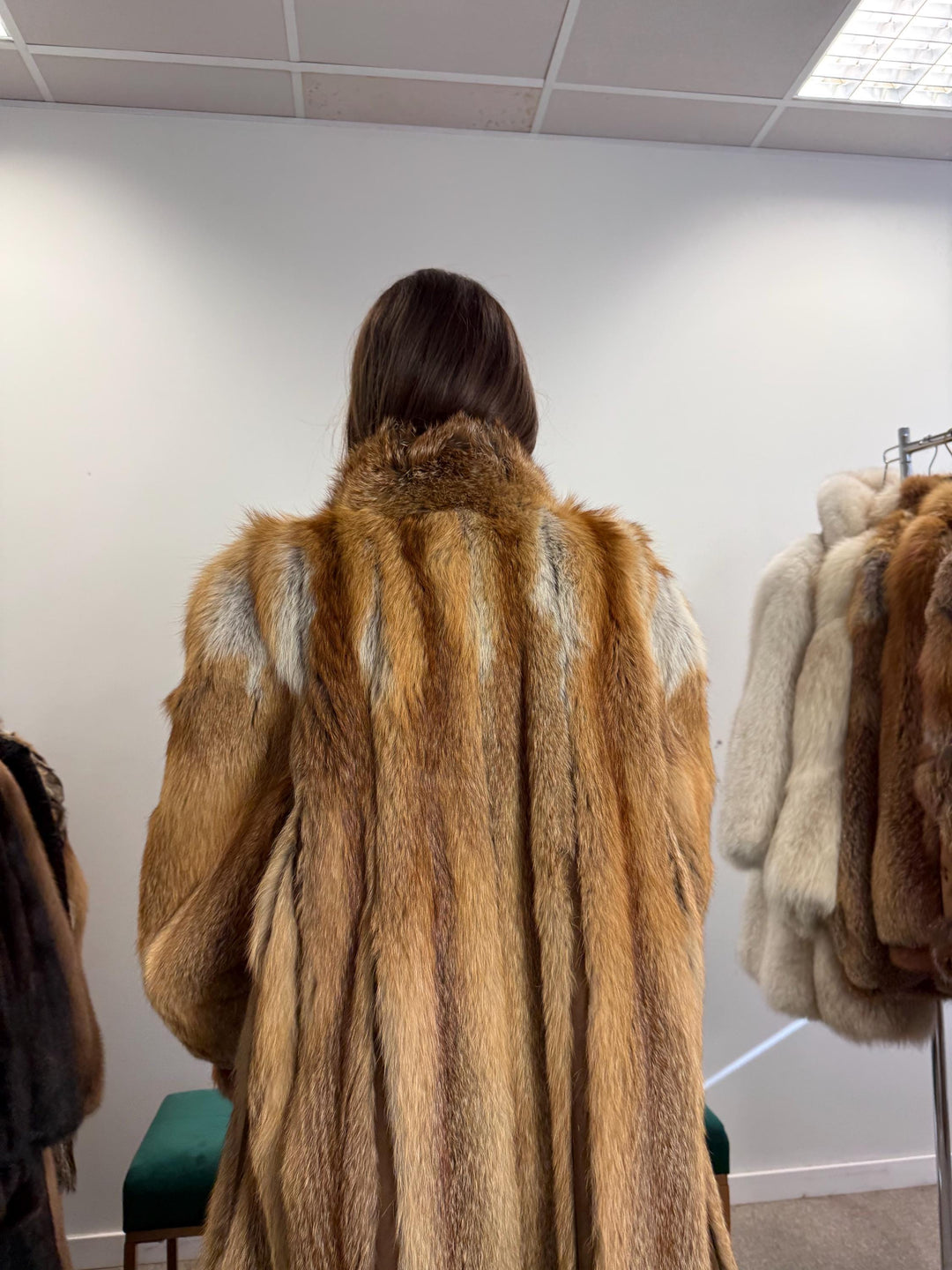 Vintage Red Fox Fur Jacket, Luxuriously Soft, Warm, Large Size