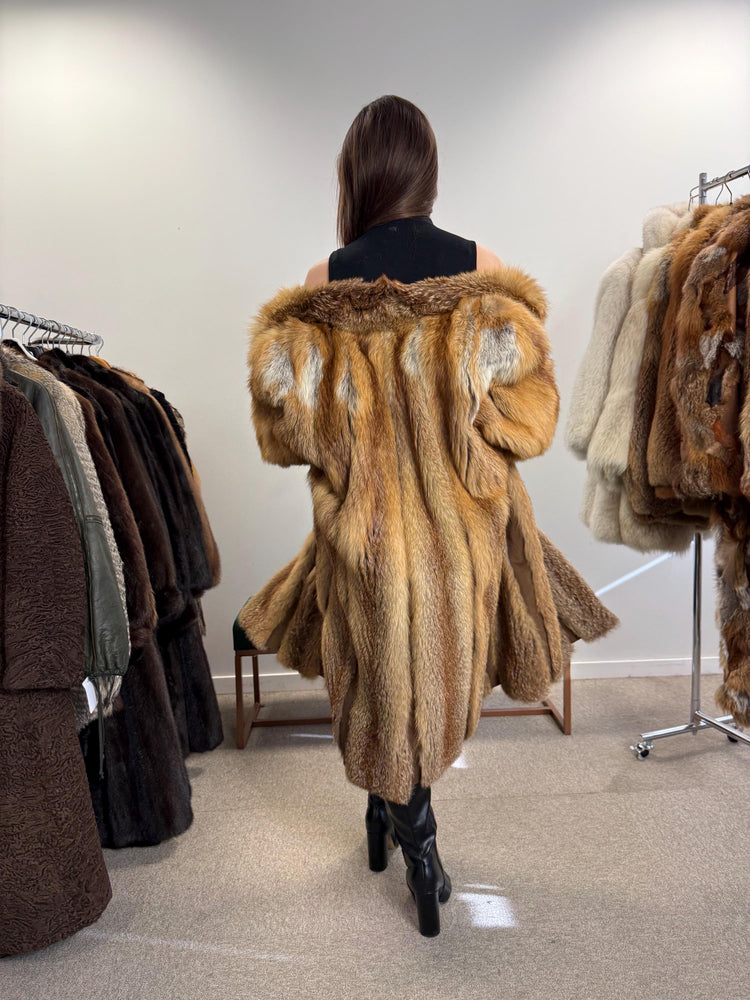 Vintage Red Fox Fur Jacket, Luxuriously Soft, Warm, Large Size