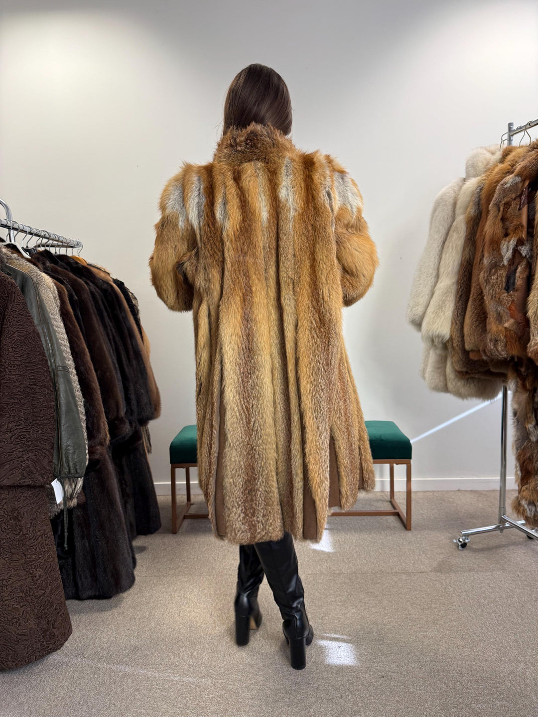 Vintage Red Fox Fur Jacket, Luxuriously Soft, Warm, Large Size