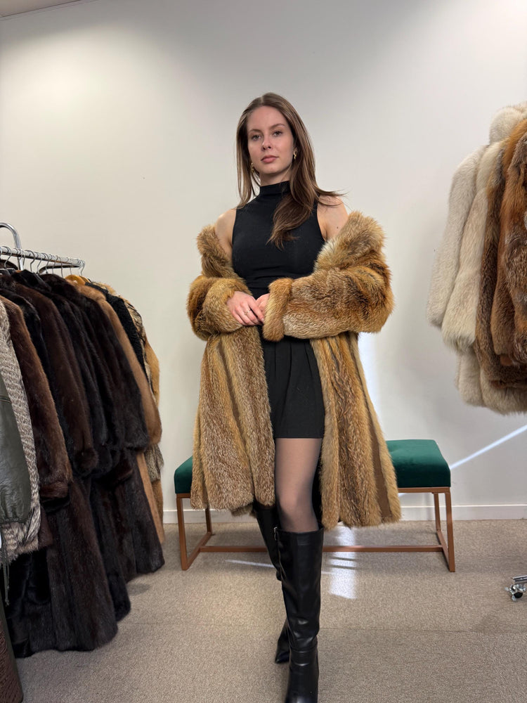 Vintage Red Fox Fur Jacket, Luxuriously Soft, Warm, Large Size