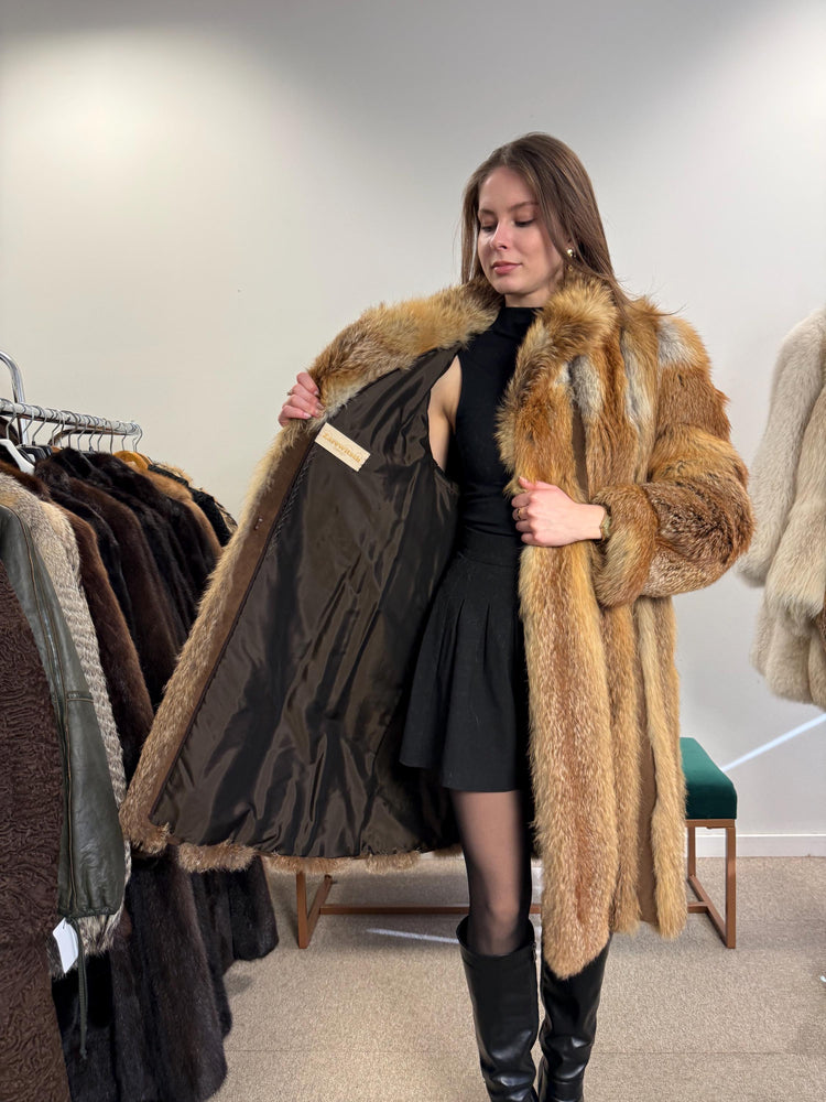 Vintage Red Fox Fur Jacket, Luxuriously Soft, Warm, Large Size