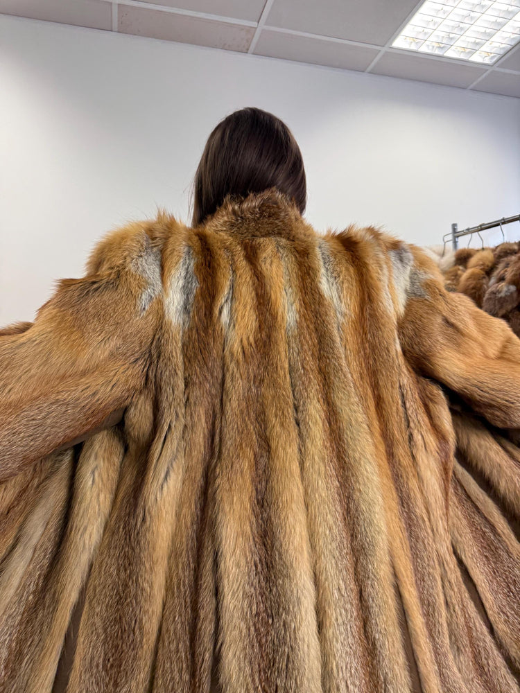 Vintage Red Fox Fur Jacket, Luxuriously Soft, Warm, Large Size