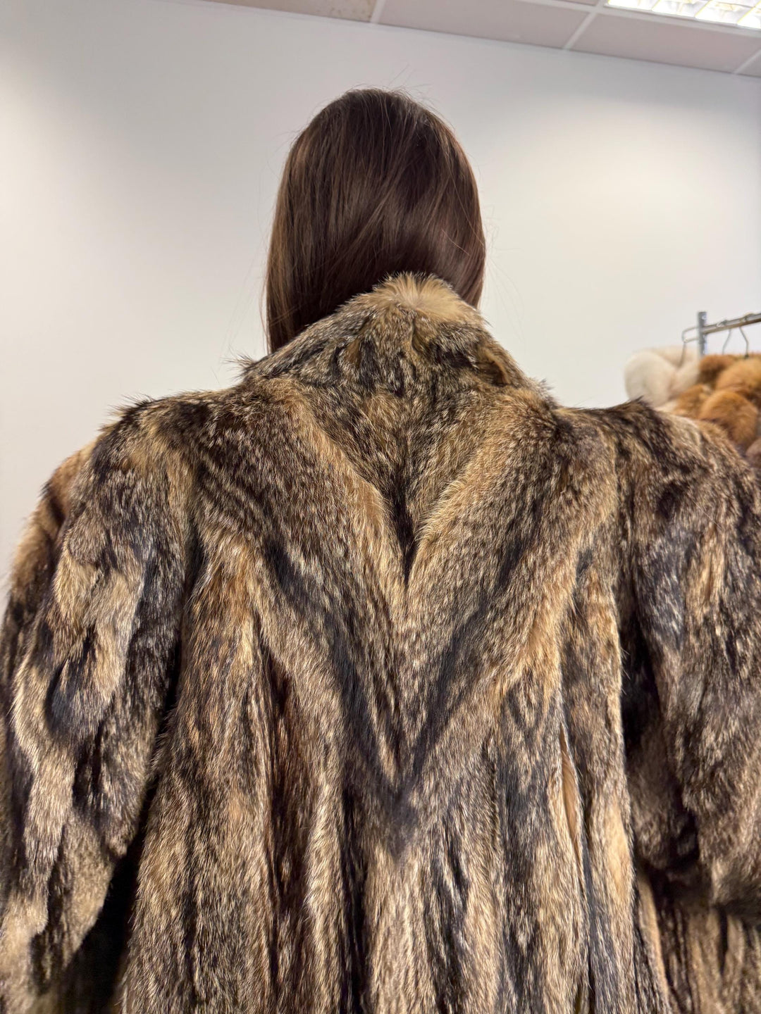 Coyote Fur Coat, Medium Size, Real Fur with Perfect Black Lining, Vintage Style, Luxurious and Warm Women's Outerwear, Coyote Fur Jacket