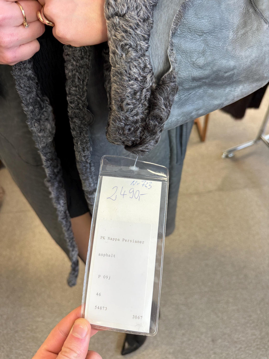 New Persian Swakara Coat, Grey Astrakhan Coat, Medium Size, Double Sided Fur Coat, Grey Fur Coat, Astrakhan Fur Coat, Fur Leather Coat