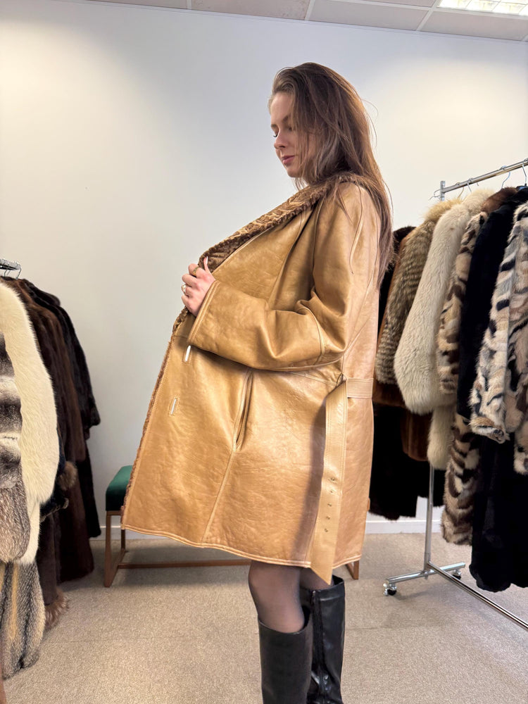 Astrakhan Leather Double Sided Coat, Medium Size, Brown Fur Coat, Real Fur Coat, Vintage Fur Coat, Astrakhan Leather Fur Coat, Fur Coat
