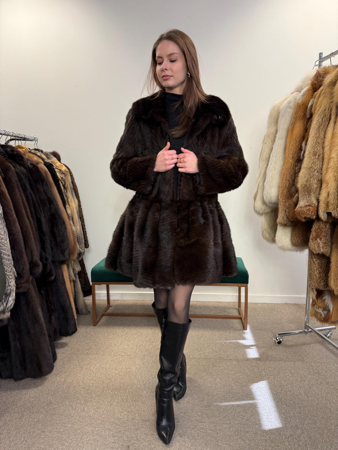 New Mink Coat, Brown Mink Fur Coat, Medium Size, Women's Fur Coat, Mink Fur Coat, Thick Brown Mink, Fur Coat, Brown Mink Fur, Real Fur Coat