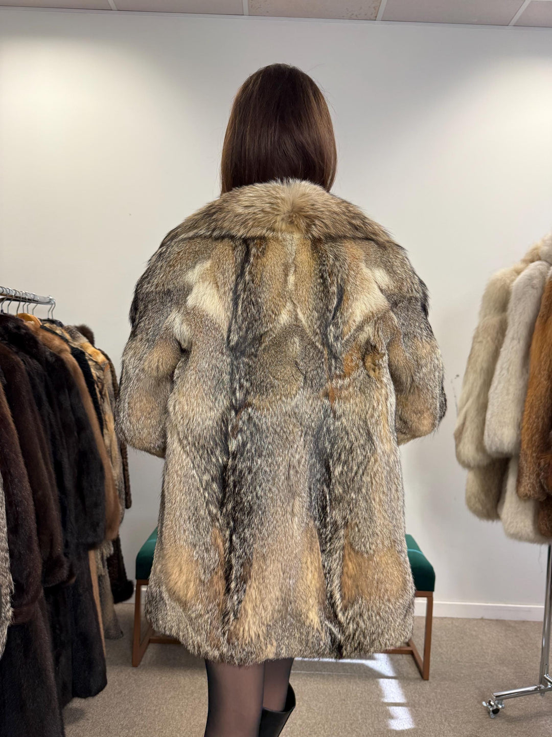 Coyote Fur Coat, Small Size, Vintage Fur Coat, Coyote Fur Coat, Real Fur Coat, Women's Fur Coat, Real Coyote Fur Coat, Coyote Coat Women