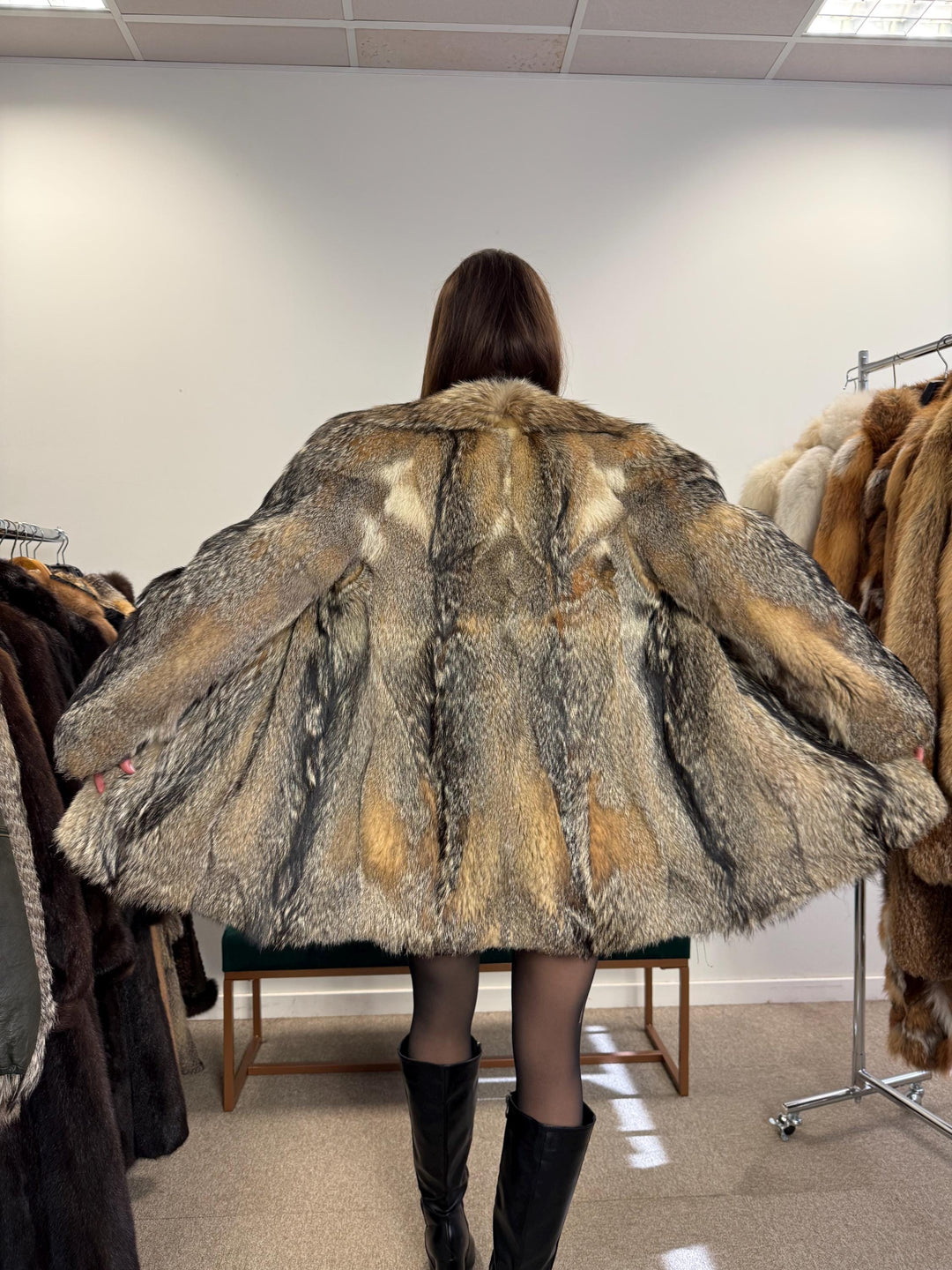 Coyote Fur Coat, Small Size, Vintage Fur Coat, Coyote Fur Coat, Real Fur Coat, Women's Fur Coat, Real Coyote Fur Coat, Coyote Coat Women