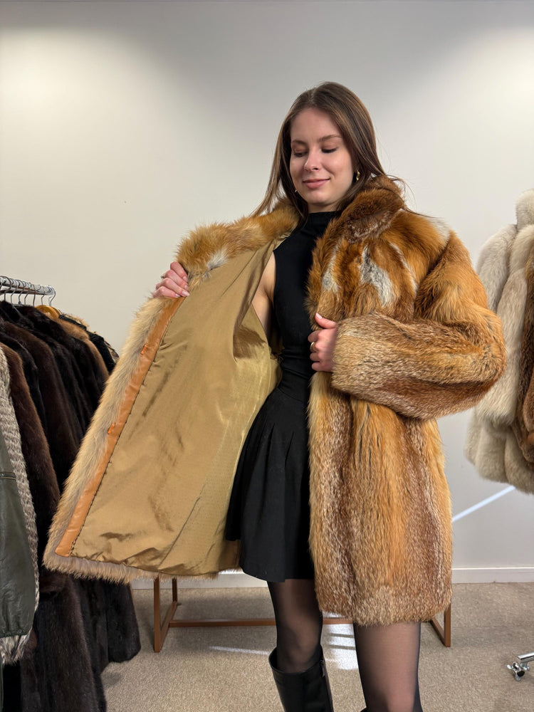 Red Fox Fur Coat, XL Size, Fur Coat, Soft Fox Coat, Red Fox, Real Fur, Fur Coats Women, Real Fox Coat, Fox Fur Real, Vintage Fur Coat
