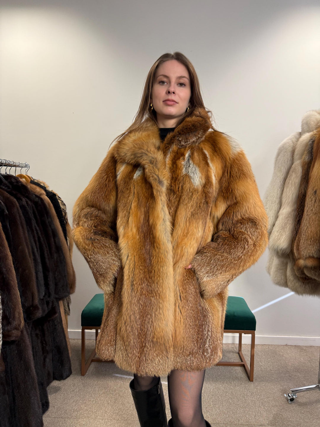 Red Fox Fur Coat, XL Size, Fur Coat, Soft Fox Coat, Red Fox, Real Fur, Fur Coats Women, Real Fox Coat, Fox Fur Real, Vintage Fur Coat