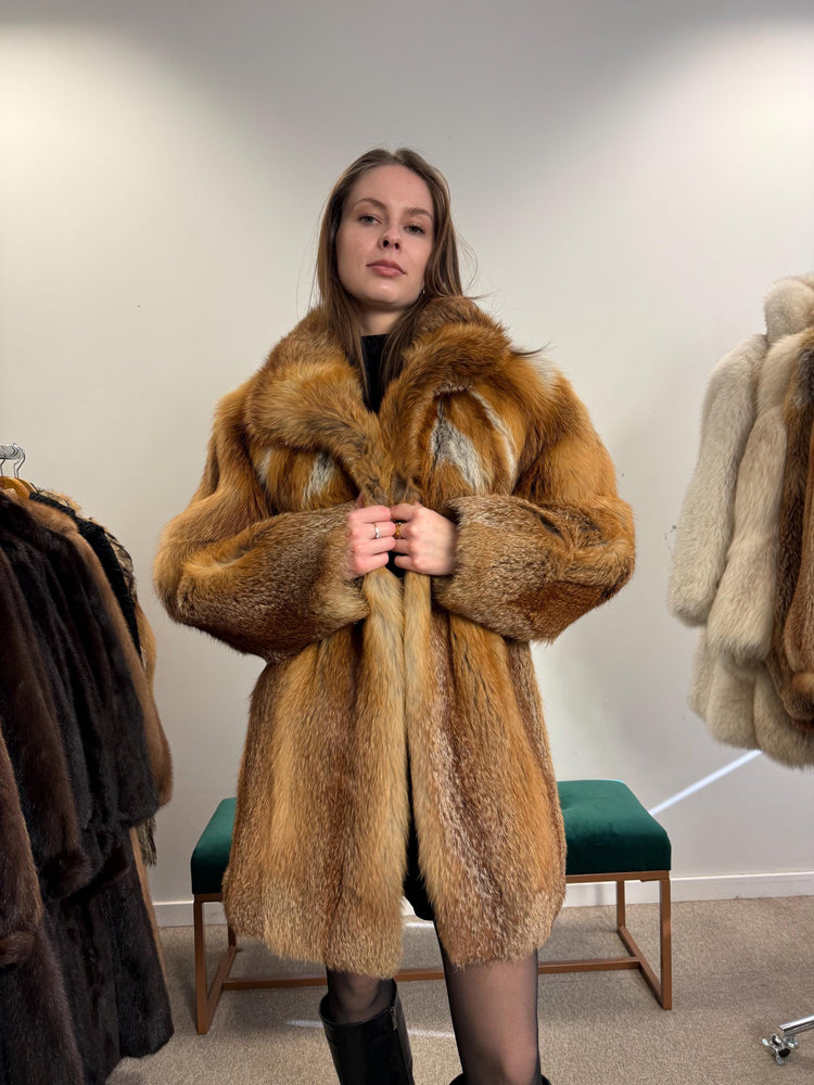Red Fox Fur Coat, XL Size, Fur Coat, Soft Fox Coat, Red Fox, Real Fur, Fur Coats Women, Real Fox Coat, Fox Fur Real, Vintage Fur Coat