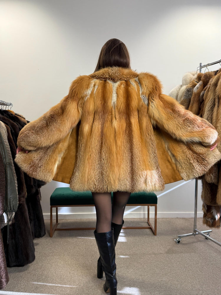 Fluffy Red Fox Jacket, Small Size, Soft Fox Fur Coat, Red Fox Coat, Fox Fur Real, Women's Fur Coat, Vintage Fur Coat, Fur Coats Women