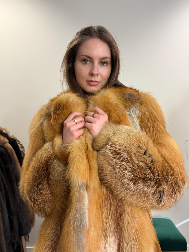 Fluffy Red Fox Jacket, Small Size, Soft Fox Fur Coat, Red Fox Coat, Fox Fur Real, Women's Fur Coat, Vintage Fur Coat, Fur Coats Women