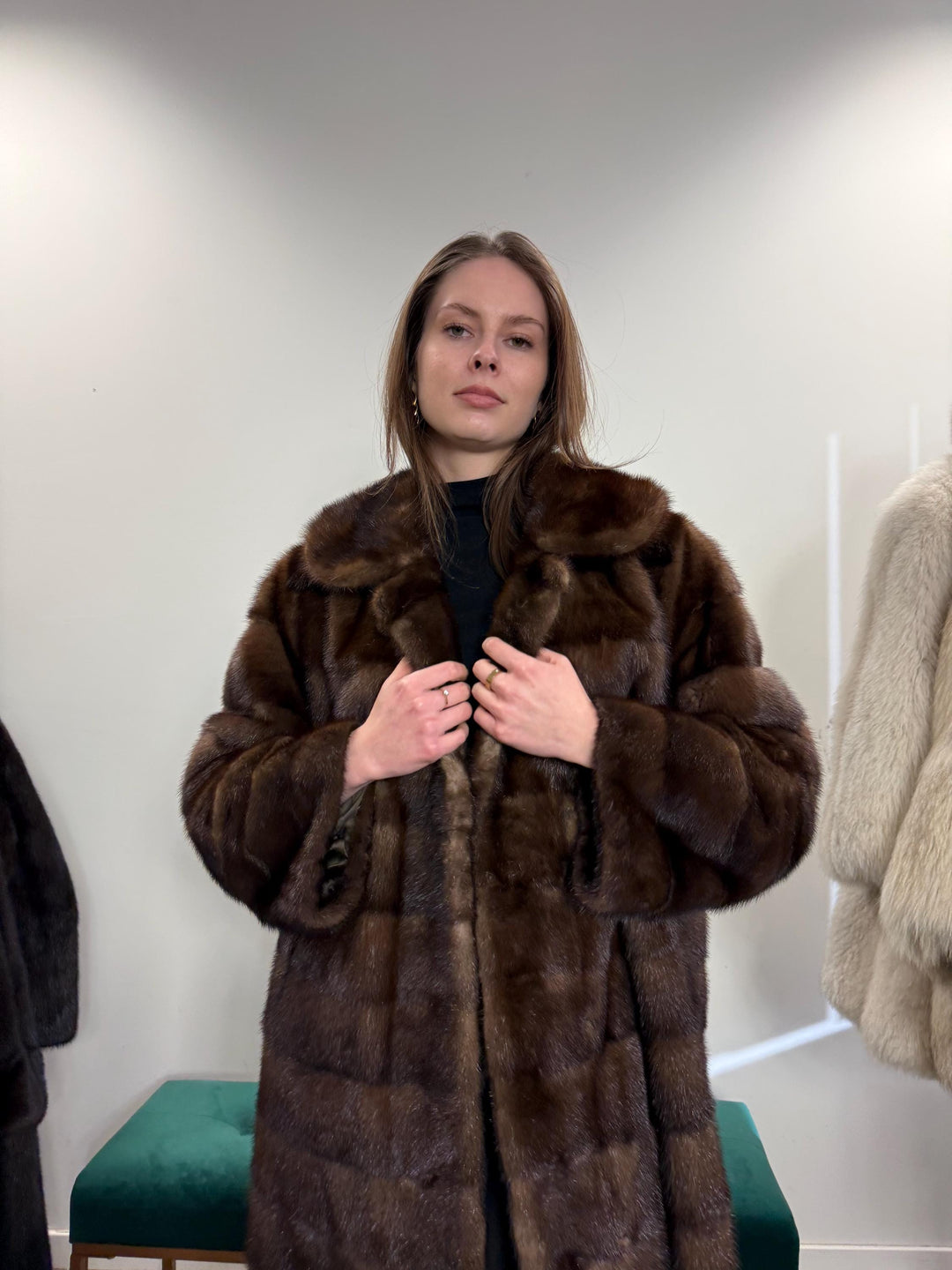 Soft Mink Fur Coat, Vintage Dark Brown Coat, Large Size, Real Mink, Women's Luxury Fur Coat, Vintage Fur Coat, Real Mink Coat