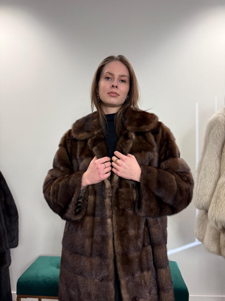 Soft Mink Fur Coat, Vintage Dark Brown Coat, Large Size, Real Mink, Women's Luxury Fur Coat, Vintage Fur Coat, Real Mink Coat