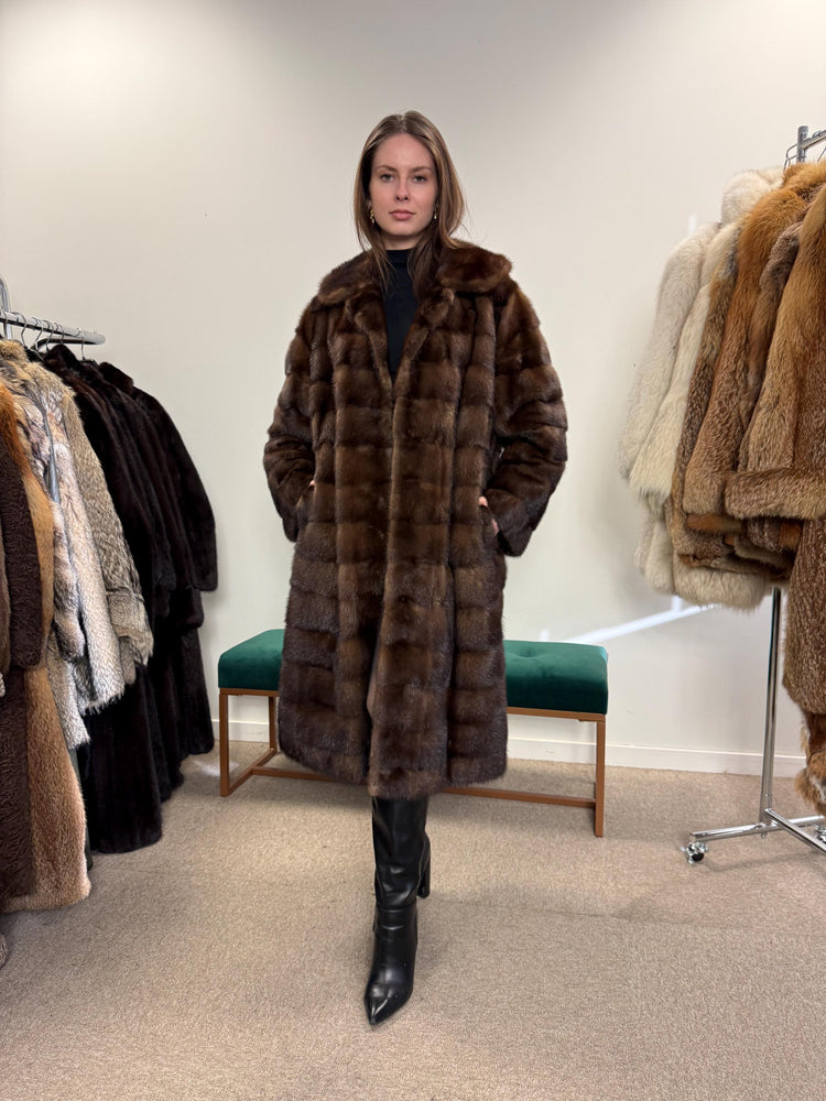 Soft Mink Fur Coat, Vintage Dark Brown Coat, Large Size, Real Mink, Women's Luxury Fur Coat, Vintage Fur Coat, Real Mink Coat