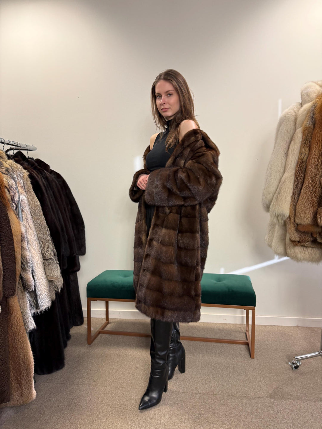 Soft Mink Fur Coat, Vintage Dark Brown Coat, Large Size, Real Mink, Women's Luxury Fur Coat, Vintage Fur Coat, Real Mink Coat