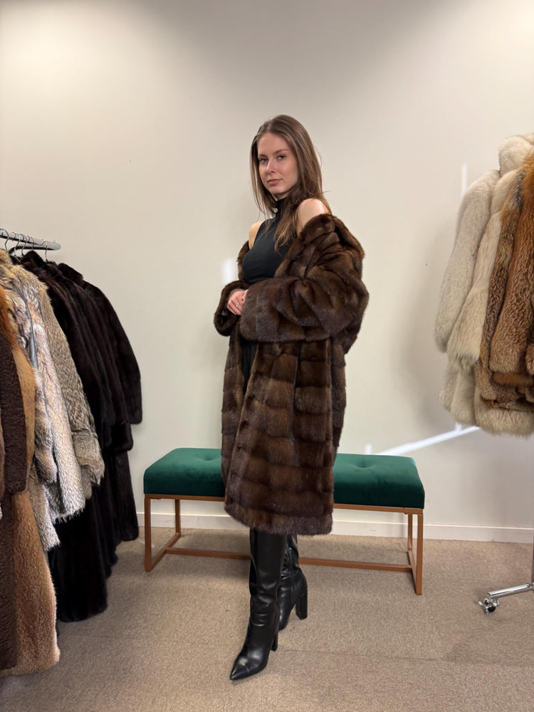 Soft Mink Fur Coat, Vintage Dark Brown Coat, Large Size, Real Mink, Women's Luxury Fur Coat, Vintage Fur Coat, Real Mink Coat