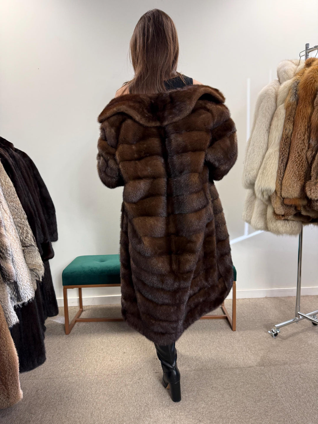 Soft Mink Fur Coat, Vintage Dark Brown Coat, Large Size, Real Mink, Women's Luxury Fur Coat, Vintage Fur Coat, Real Mink Coat