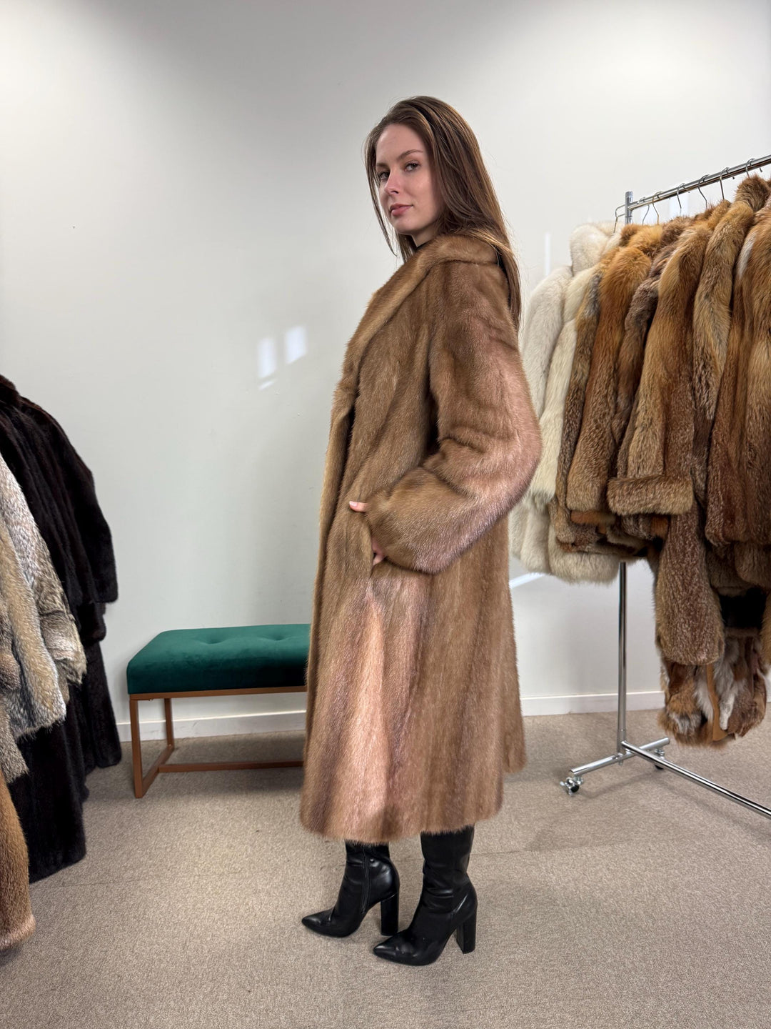 Pastel Mink Fur Coat, Women's Fur Coat, Vintage Fur Coat, M/L Size, Real Fur Coat, Mink Coat, Pastel Mink Fur, Mink Fur Coat, Pastel Mink