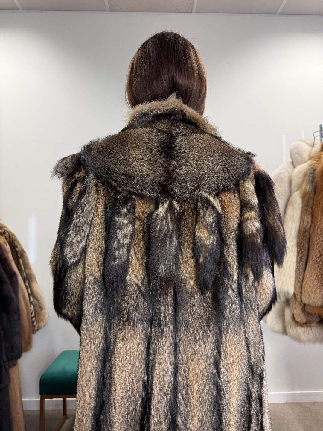 Full-Length Coyote Fur Coat, Large Size, Women's Fur Coat, Real Coyote Fur Coat, Coyote Coat Women, Vintage Fur Coat, Real Coyote Coat, Fur