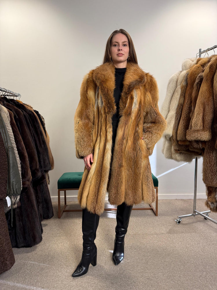 Red Fox Fur Coat, Women's Vintage Coat, XL Size, Fur Coat, Soft Fox Coat, Red Fox, Real Fur, Fur Coats Women, Real Fox Coat, Fox Fur Real