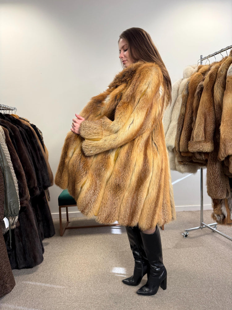 Red Fox Fur Coat, Women's Vintage Coat, XL Size, Fur Coat, Soft Fox Coat, Red Fox, Real Fur, Fur Coats Women, Real Fox Coat, Fox Fur Real